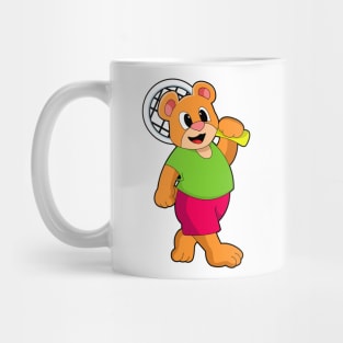 Bear at Tennis with Tennis racket Mug